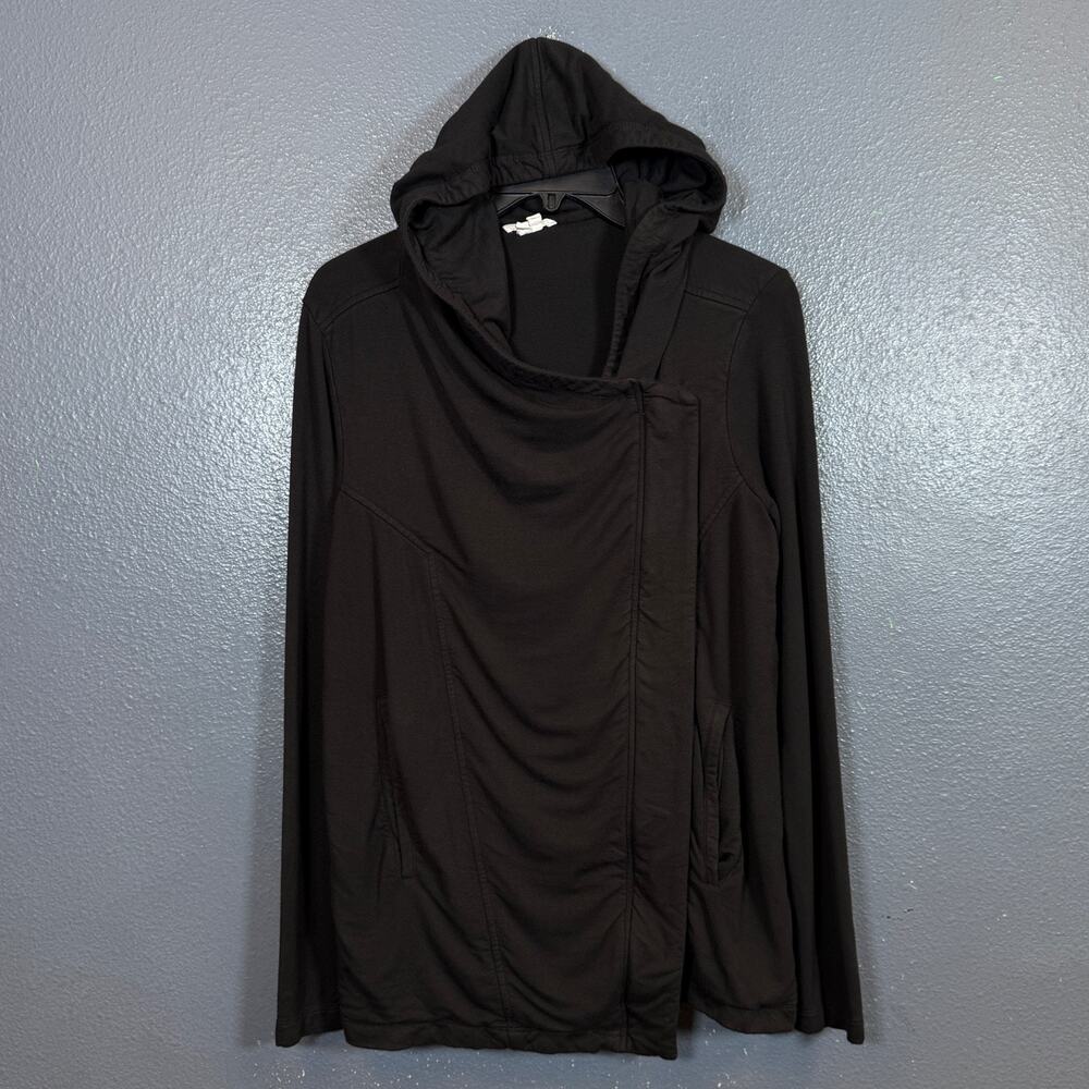 Helmut Lang S women’s black Asymmetric full Zip Rayon Hoodie